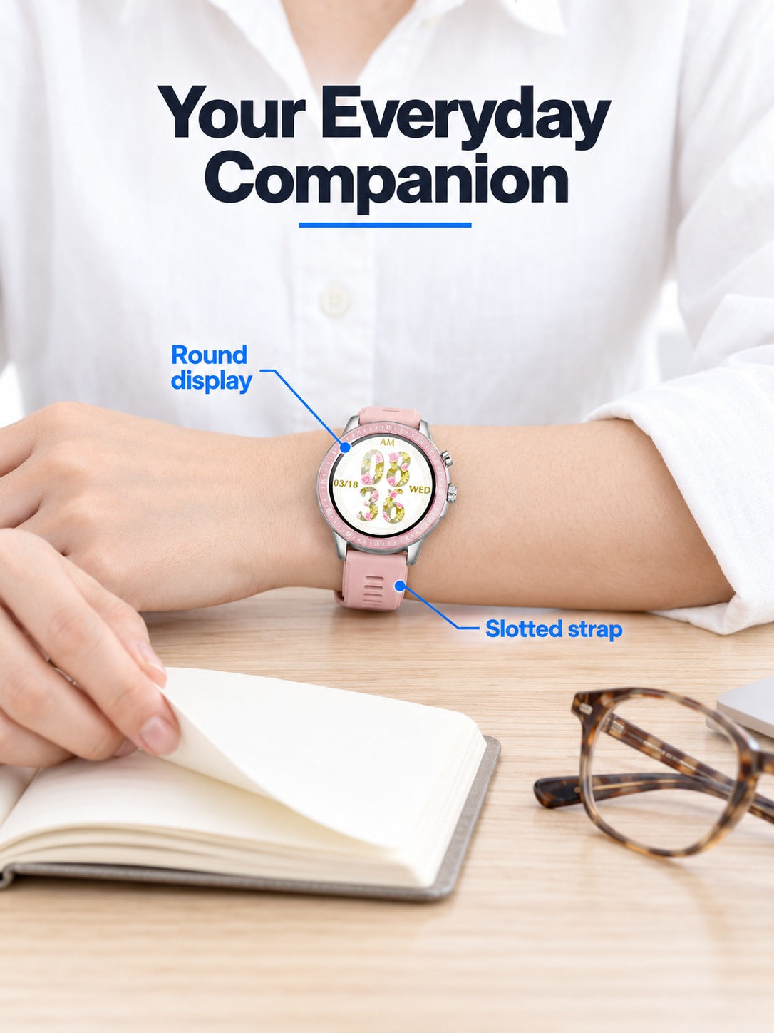 Smartwatch Heart Rate & Sleep Tracker, Waterproof