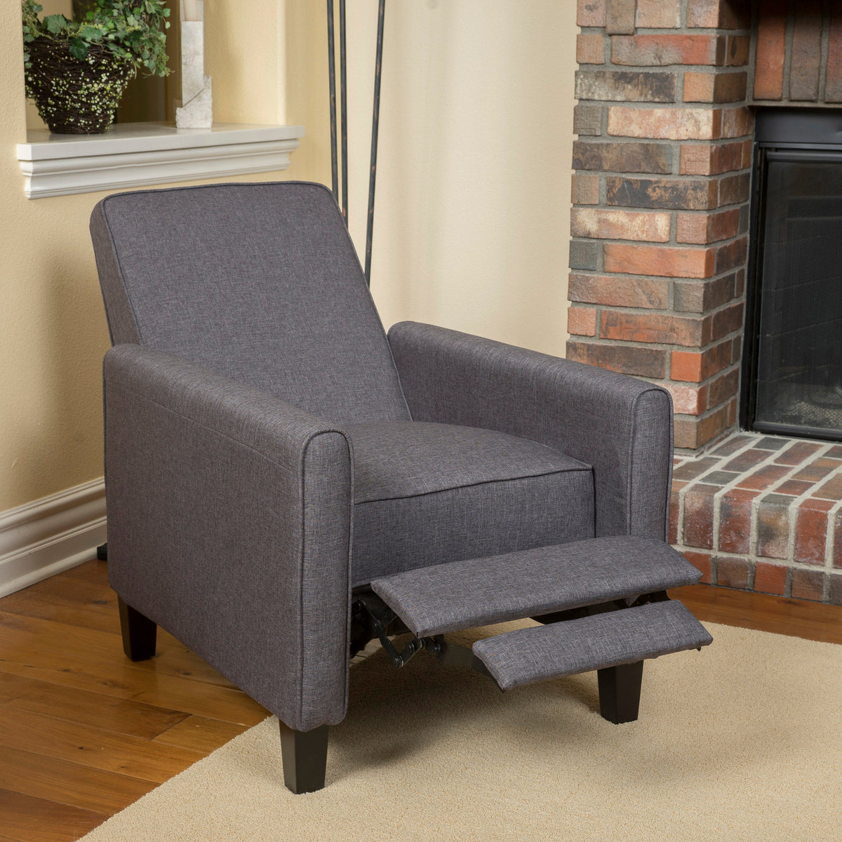 Push Back Recliner Chair for Small Spaces Charcoal