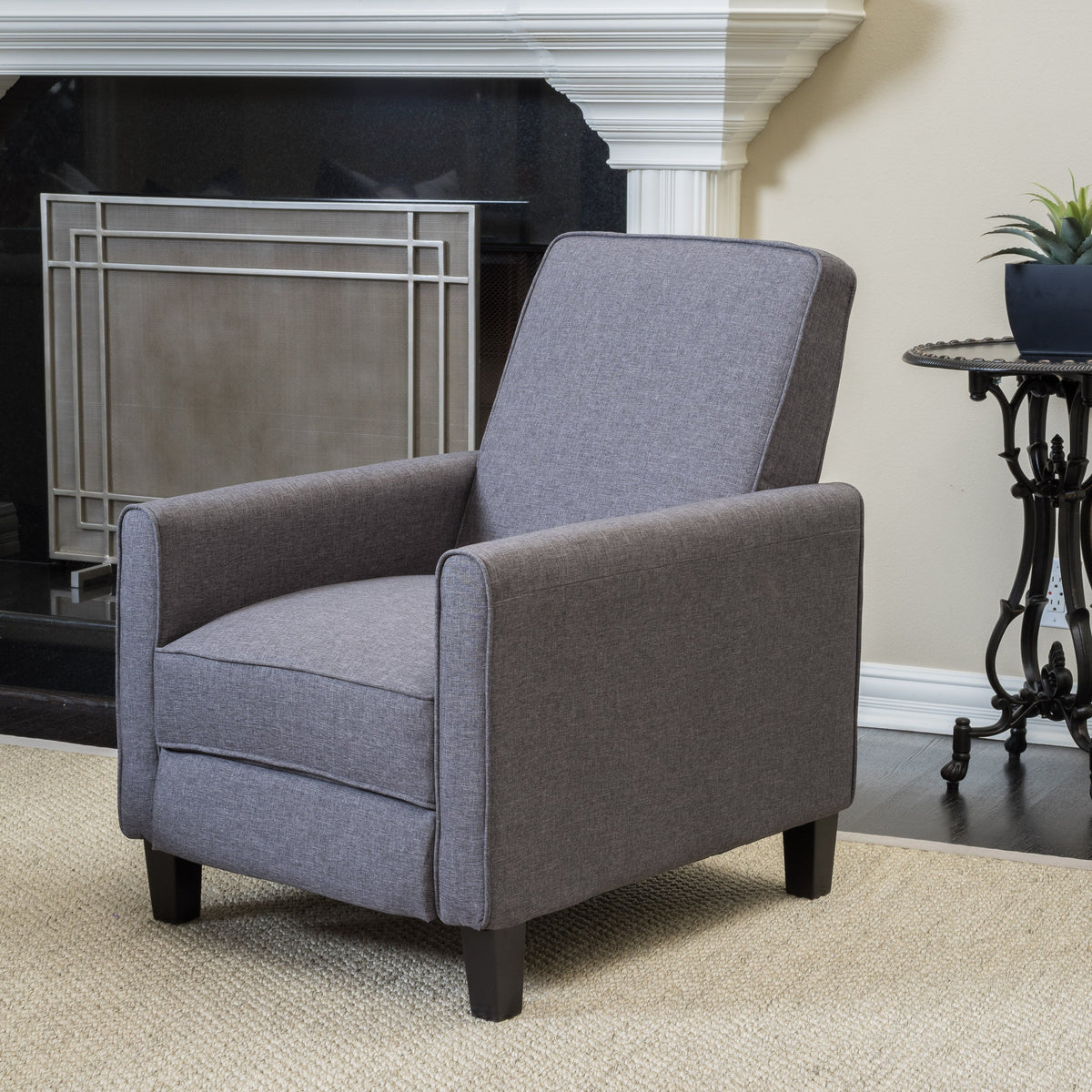 Push Back Recliner Chair for Small Spaces Charcoal