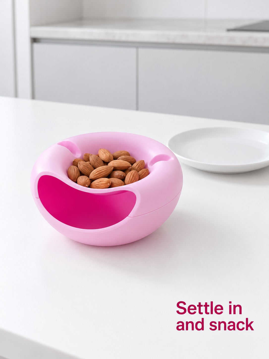 Snack Bowl with Side Pocket for Shells and Pits