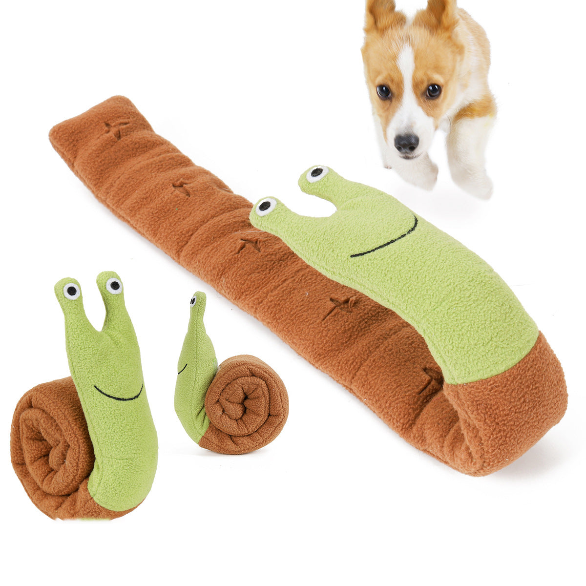 Snail Plush Dog Toy for Interactive Puppy Enrichment
