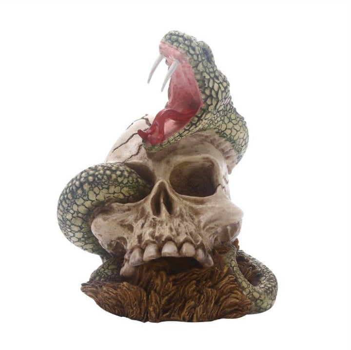 Snake Skull Ornament Gothic Resin Home Decor Sculpture