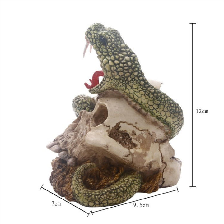 Snake Skull Ornament Gothic Resin Home Decor Sculpture