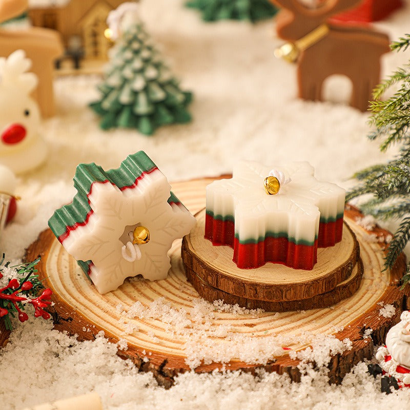 Snowflake Candle for Festive Christmas Table Decor