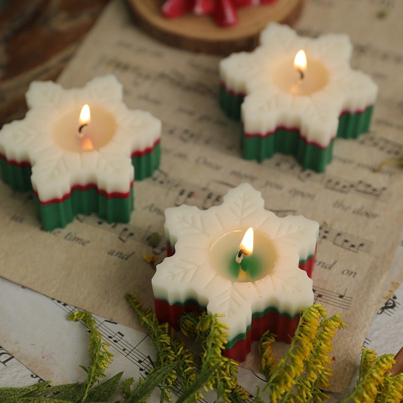 Snowflake Candle for Festive Christmas Table Decor