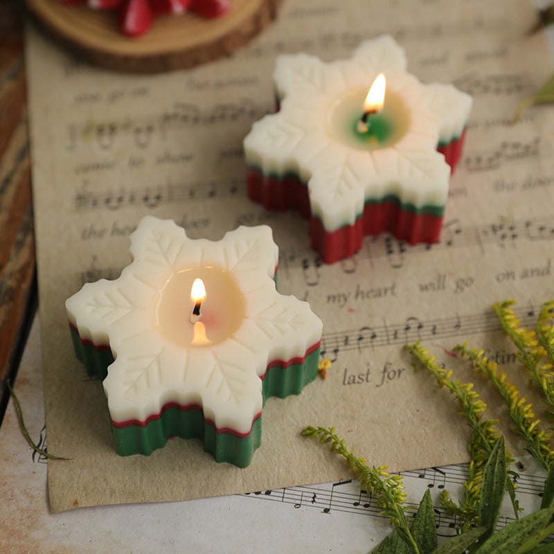 Snowflake Candle for Festive Christmas Table Decor