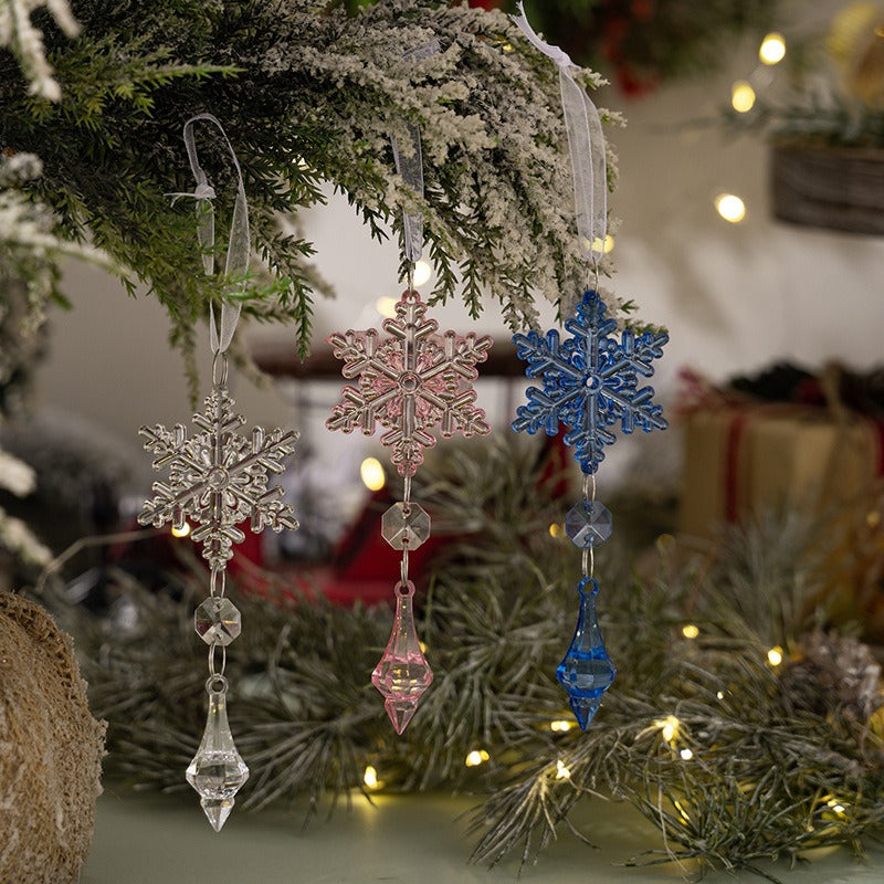 Snowflake Ice Crystal Pendant Ornament for Sparkle