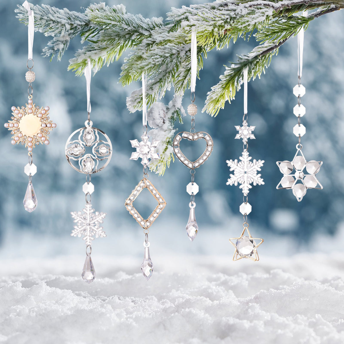 Crystal Christmas Ornaments for Elegant Sparkling Trees