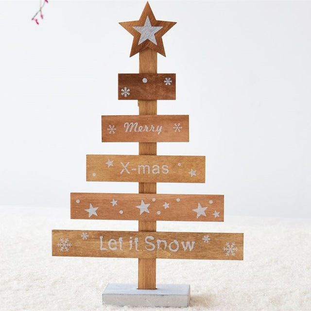 Wooden Christmas Tree Decoration for Warm Cozy Displays