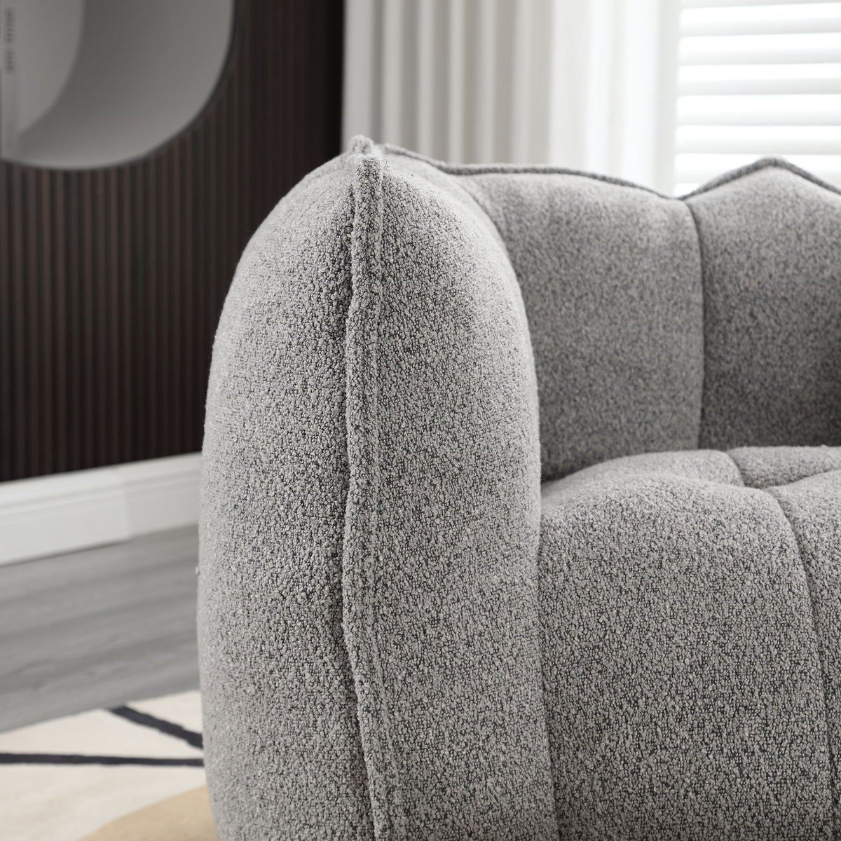 Foam Chip Bean Bag Chair with Footstool for Living Room