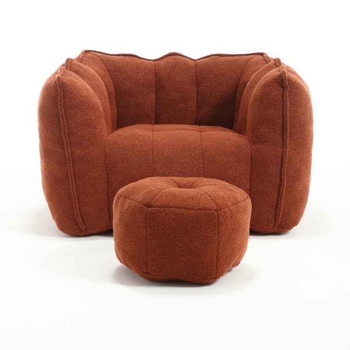 Bean Bag Chair with Footstool for Cozy Living Rooms