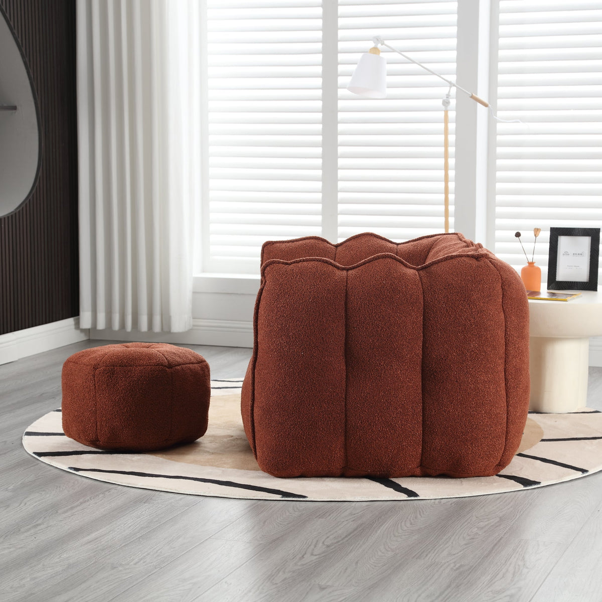 Bean Bag Chair with Footstool for Cozy Living Rooms