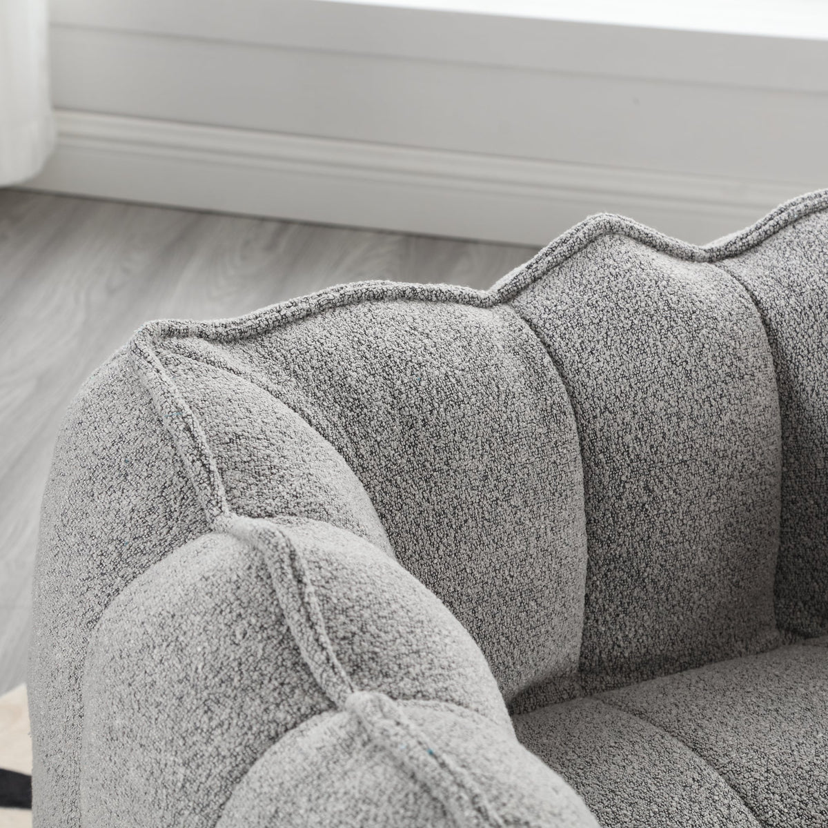 Foam Chip Bean Bag Chair with Footstool for Living Room