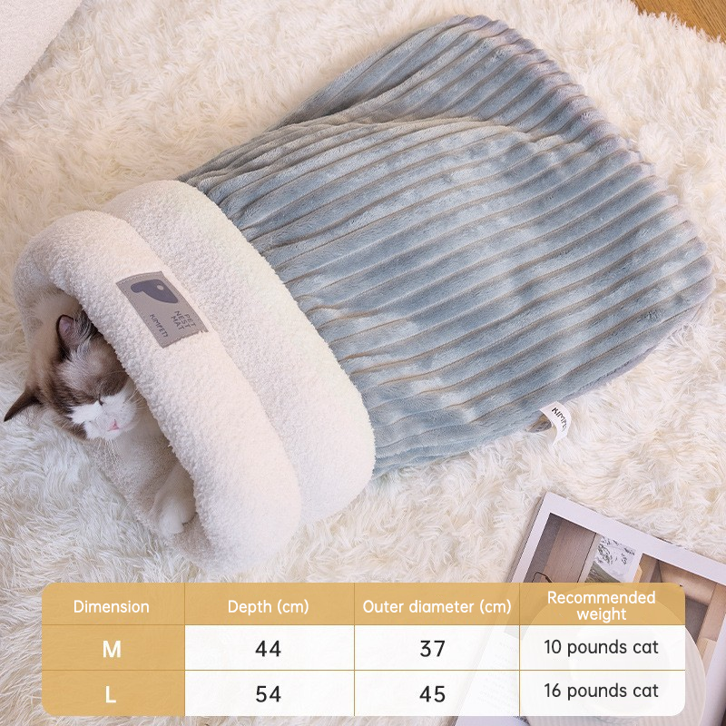 Enclosed Cat Bed Cave for Warm, Secure Winter Sleep