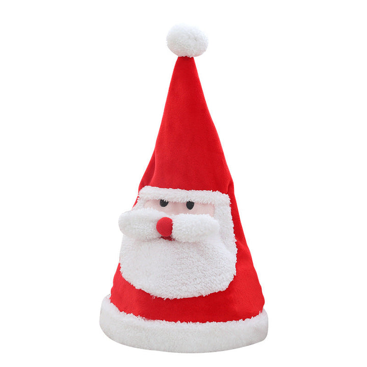 Light-Up Santa Hat Plush Toy for Playful Christmas Fun