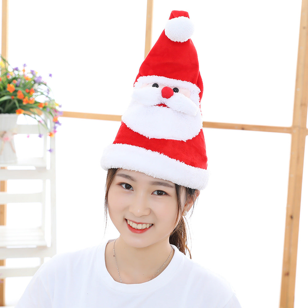 Light-Up Santa Hat Plush Toy for Playful Christmas Fun