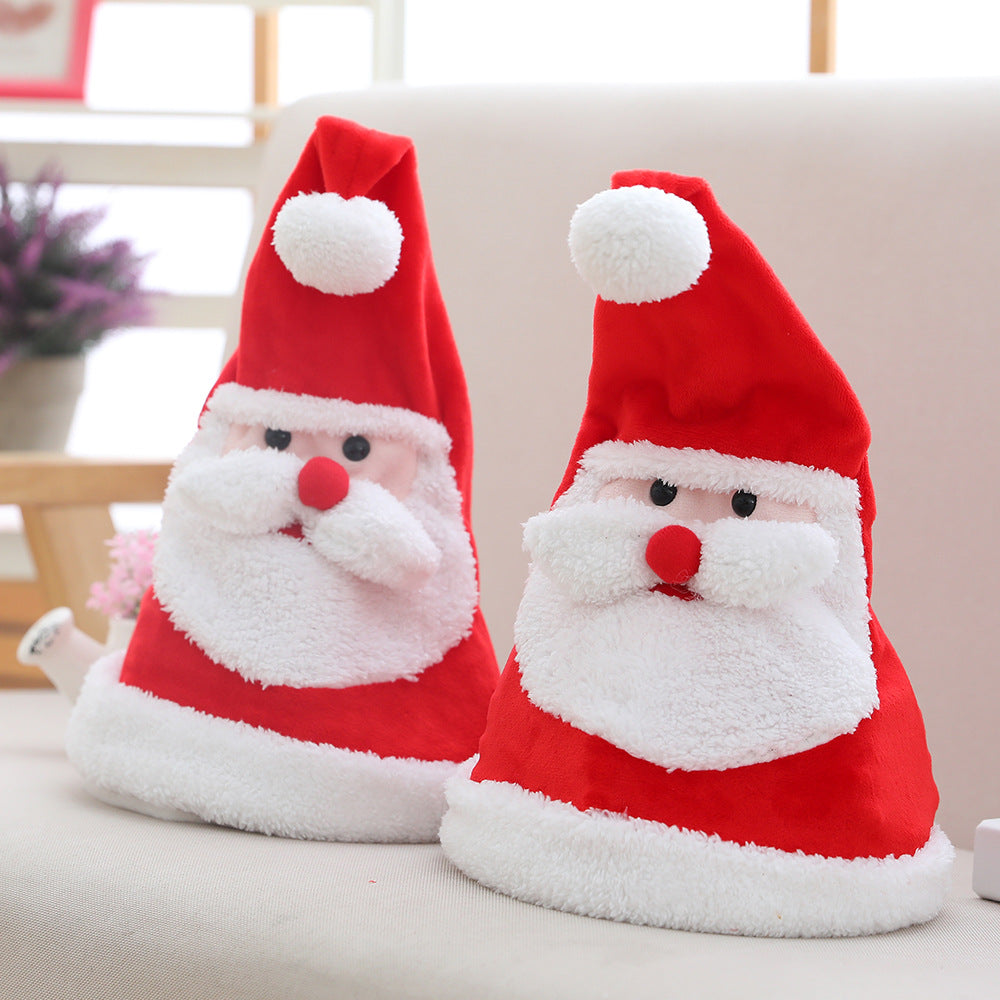 Light-Up Santa Hat Plush Toy for Playful Christmas Fun