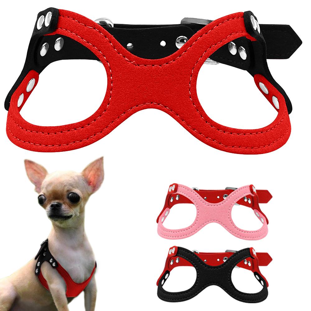 Soft Suede Dog Harness for Small Chihuahuas & Yorkies