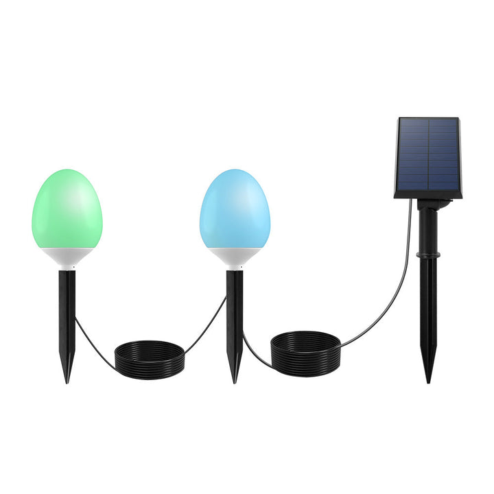 Solar Garden Egg Lights with Colorful RGB Glow for Lawns