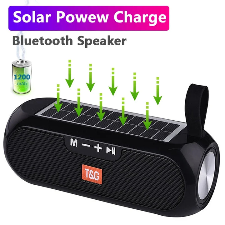 Solar Bluetooth Speaker with Heavy Bass for Camping