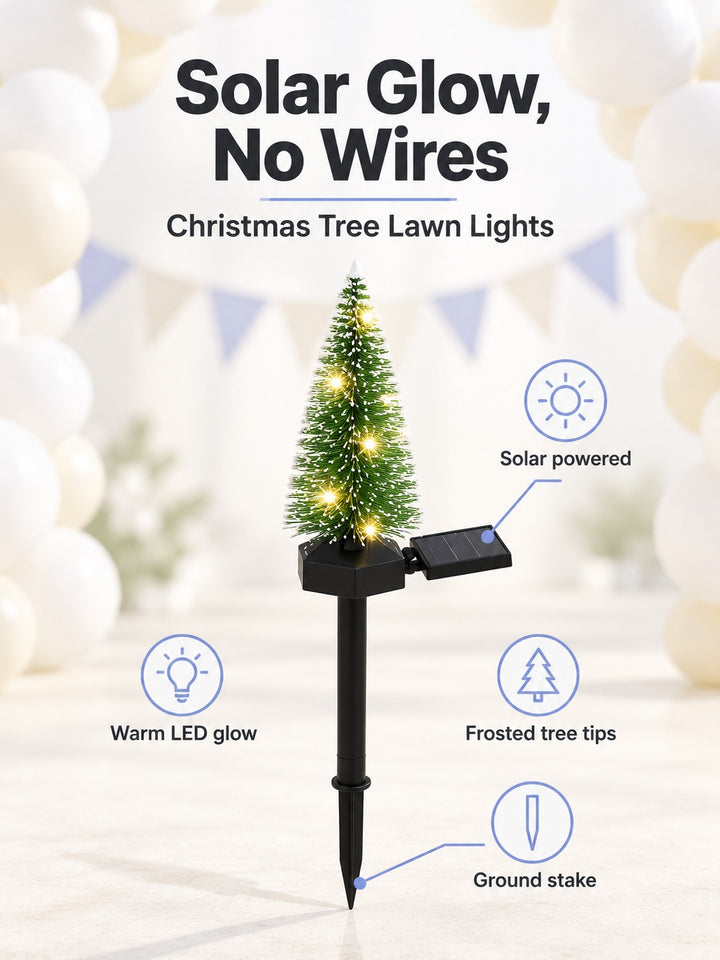 Solar Christmas Tree Lawn Lights for Outdoor Yard Decor
