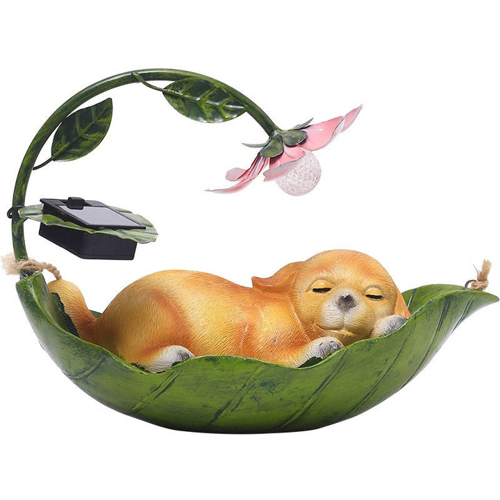 Solar Animal Garden Light with Glowing Crystal Globe