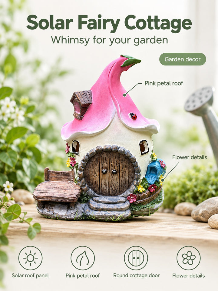 Solar Fairy House Garden Decor for Whimsical Yards