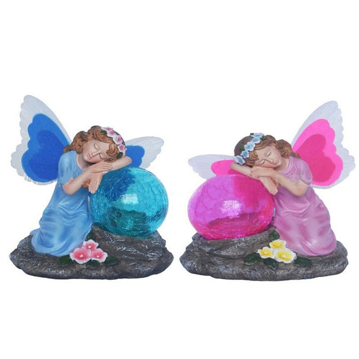 Solar Fairy Lamp Garden Decor, Glowing Resin Angel Outdoor