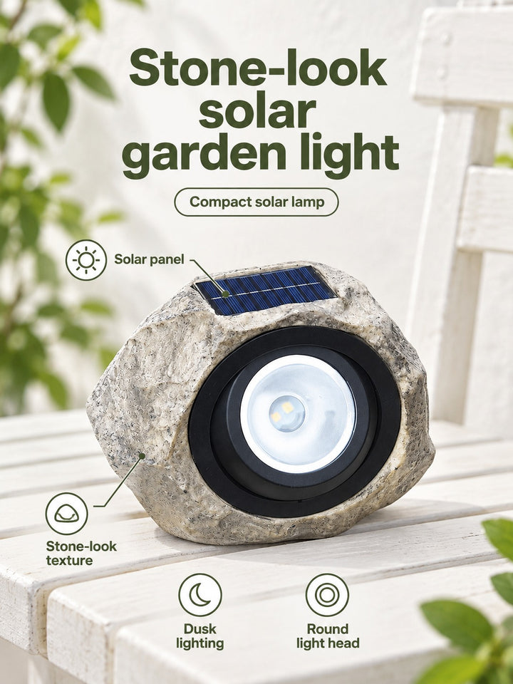 Solar Stone Garden Lamp That Lights Your Lawn at Dusk