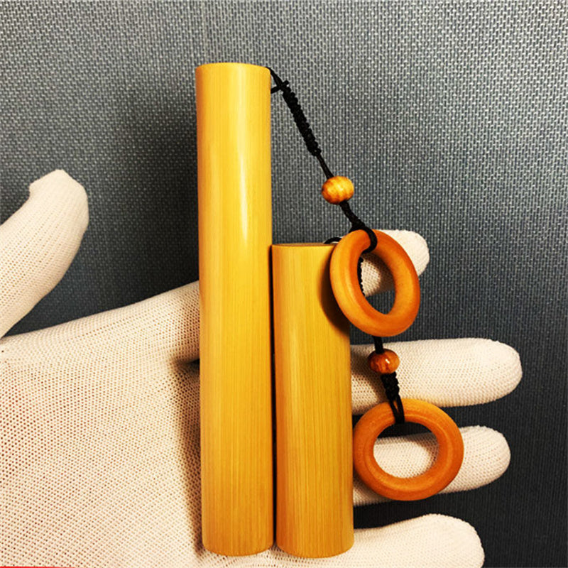 Bamboo Handle Accessory Set with Polished Natural Grain
