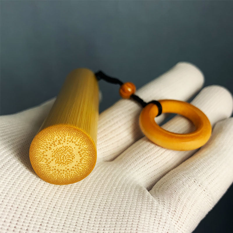 Bamboo Handle Accessory Set with Polished Natural Grain