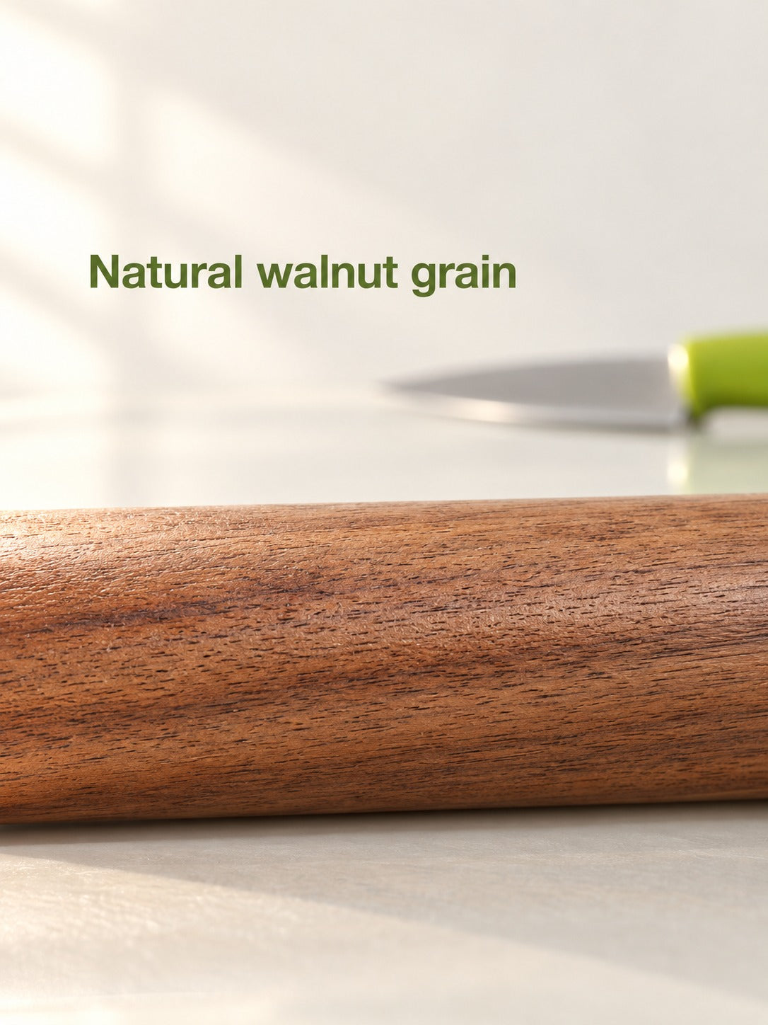 Solid Black Walnut Rolling Pin for Dough and Dumplings