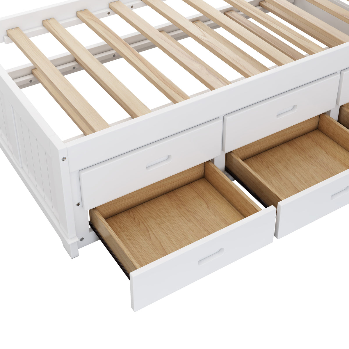 Full Captain's Bed with Bookcase Headboard and Drawers
