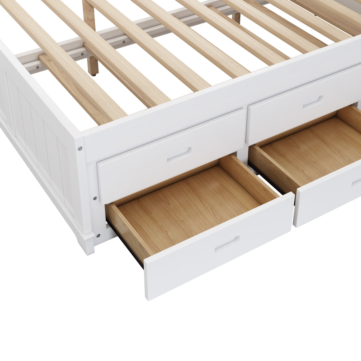 Full Captain's Bed with Bookcase Headboard and Drawers