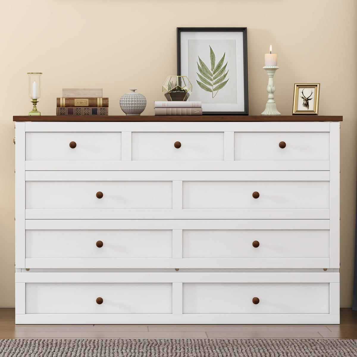 Queen Murphy Bed Chest for Small Rooms & Offices