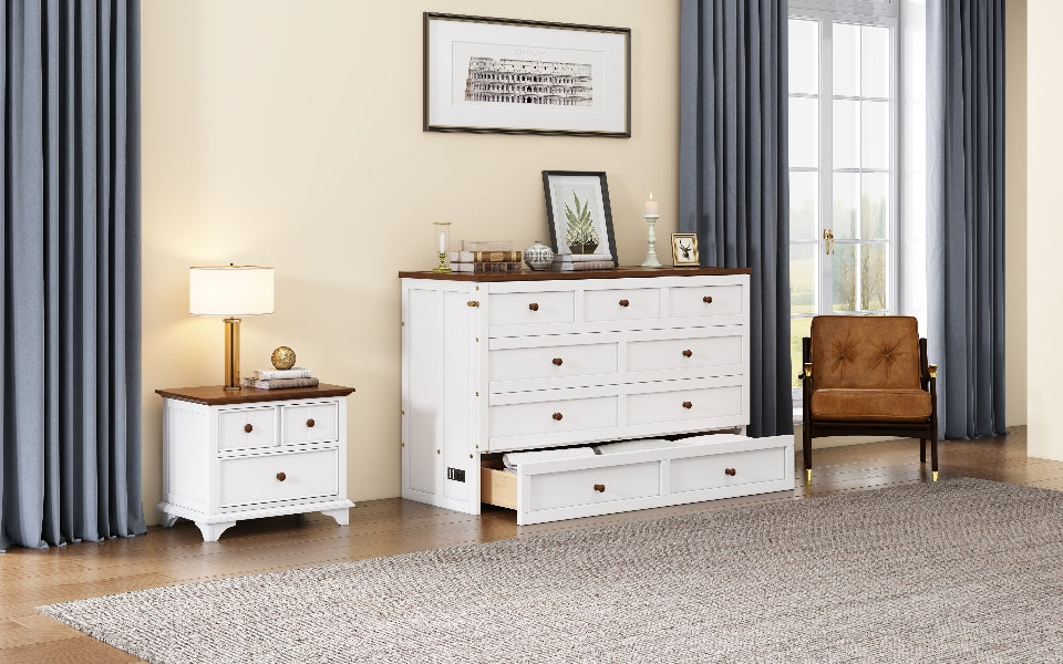 Queen Murphy Bed Chest for Small Rooms & Offices