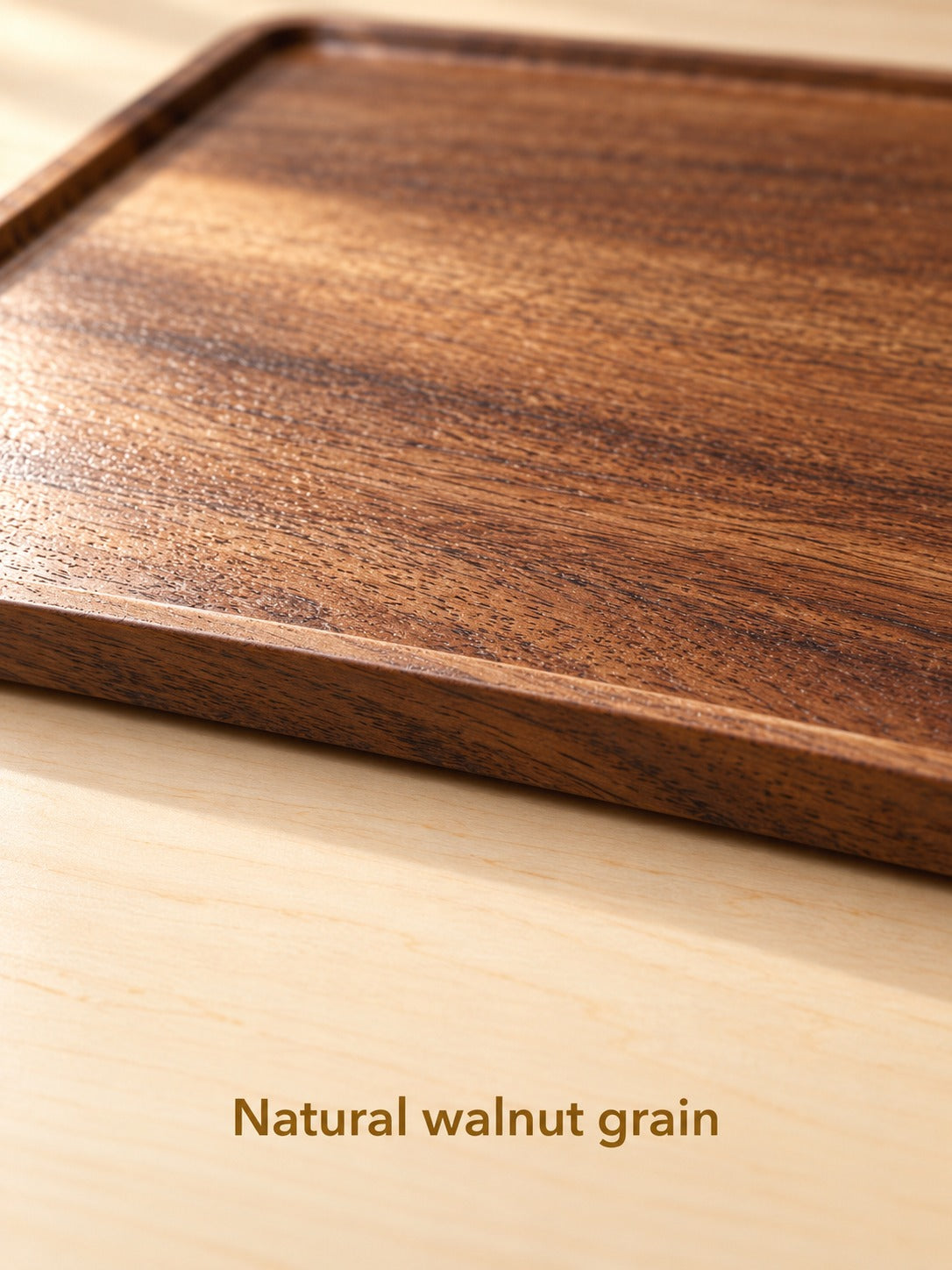 Solid Walnut Afternoon Tea Tray for Snacks and Coffee