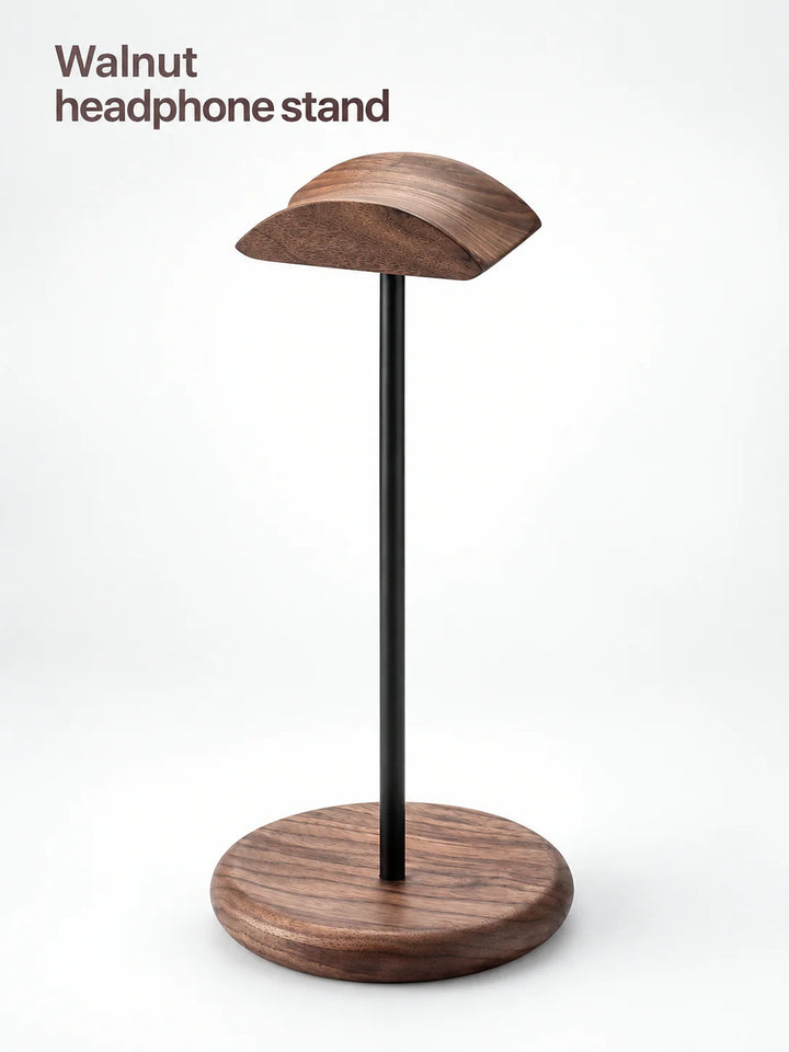 Solid Walnut Headphone Stand for Over-Ear Headphones