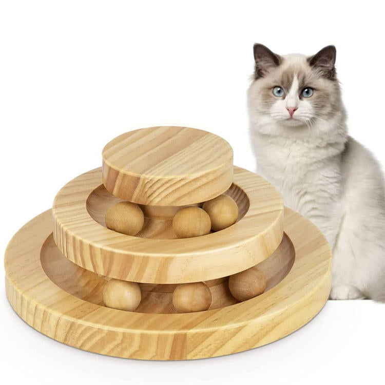 Wooden Cat Toy Turntable for Daily Indoor Exercise