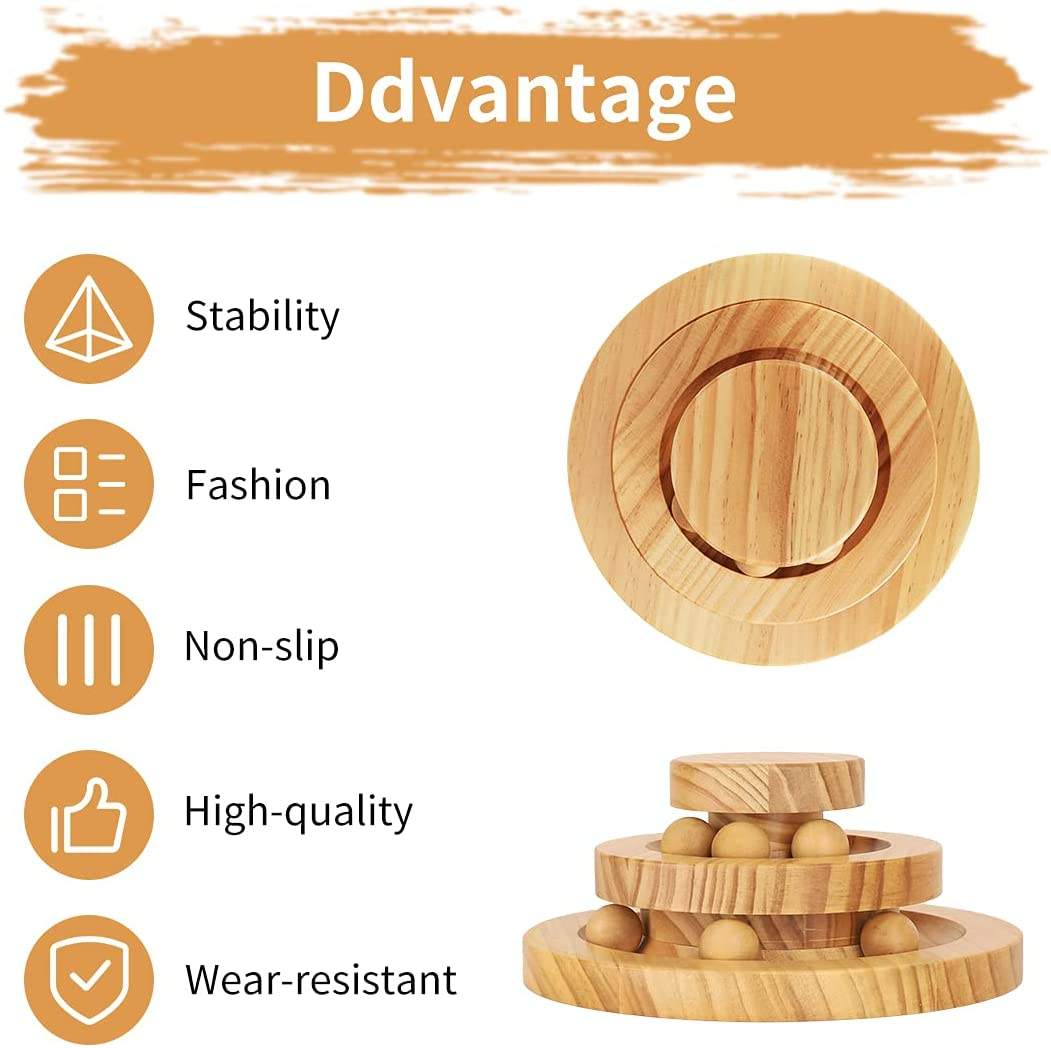 Wooden Cat Toy Turntable for Daily Indoor Exercise