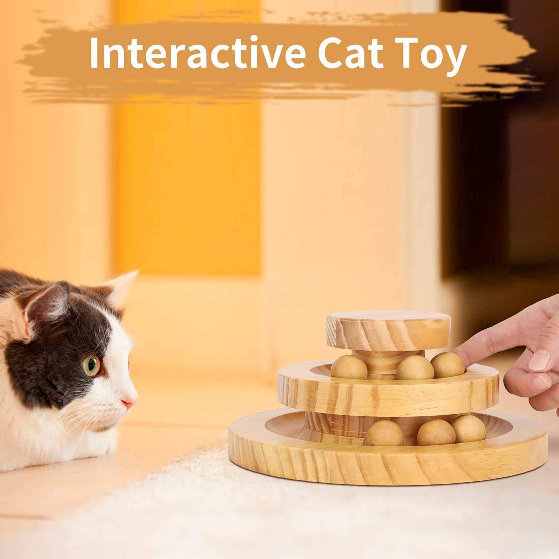 Wooden Cat Toy Turntable for Daily Indoor Exercise