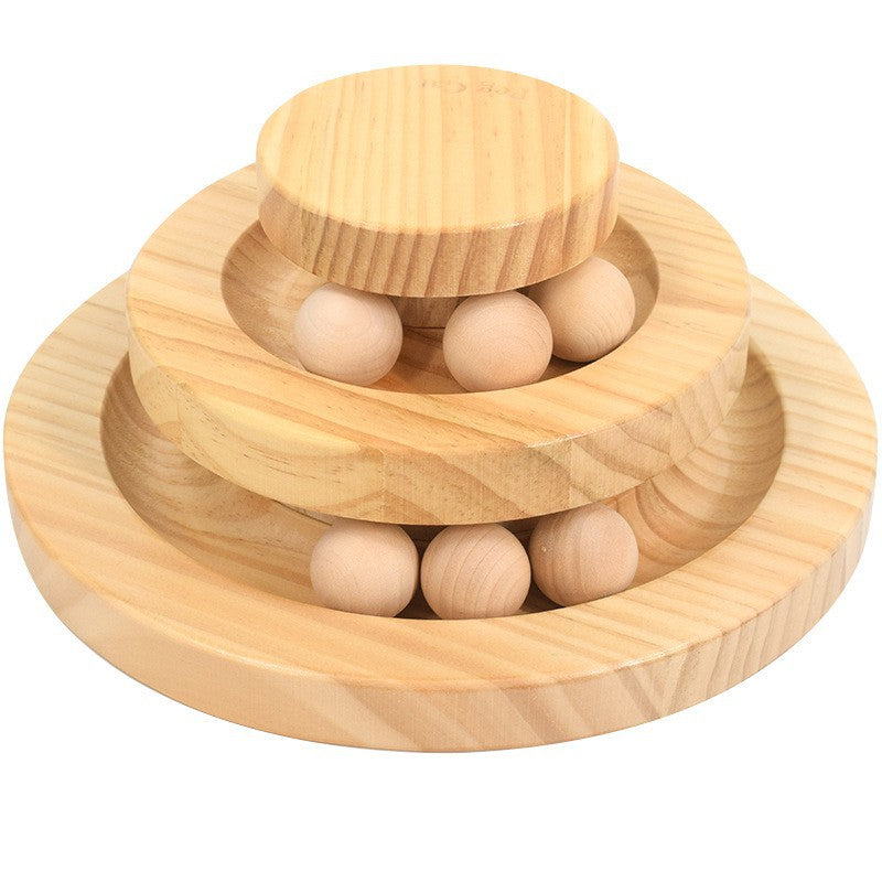 Wooden Cat Toy Turntable for Daily Indoor Exercise