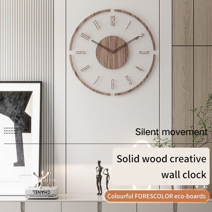 Silent Wood Wall Clock for Modern, Calm Home Interiors