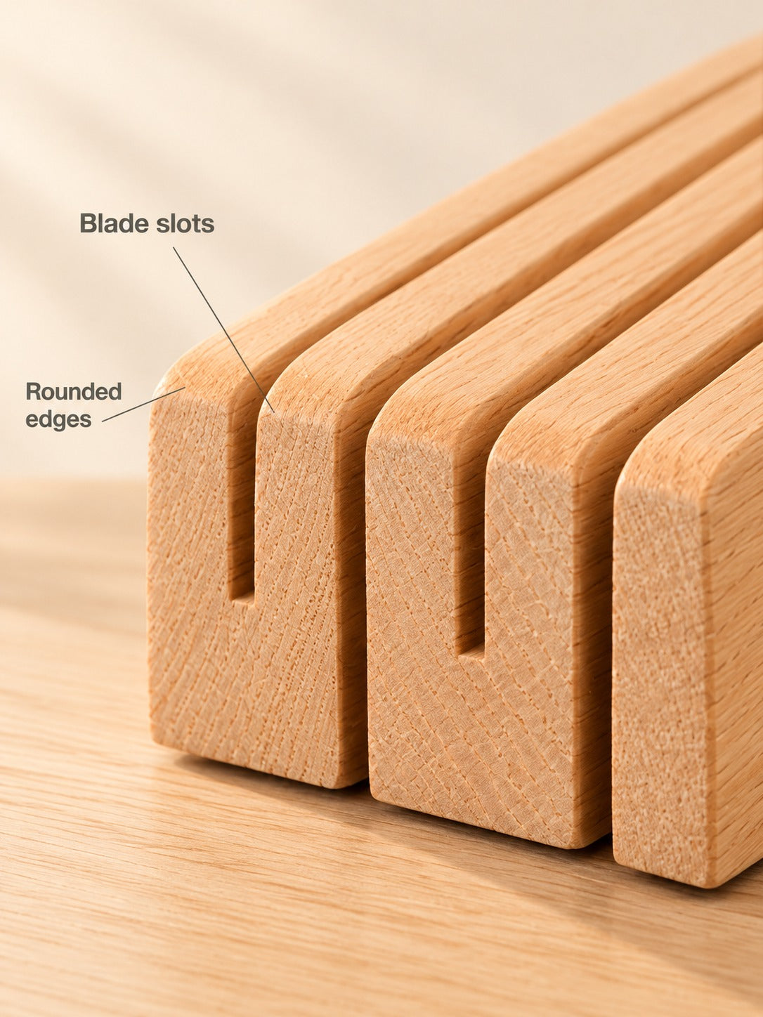 Solid Wood Drawer Knife Holder for Kitchen Storage