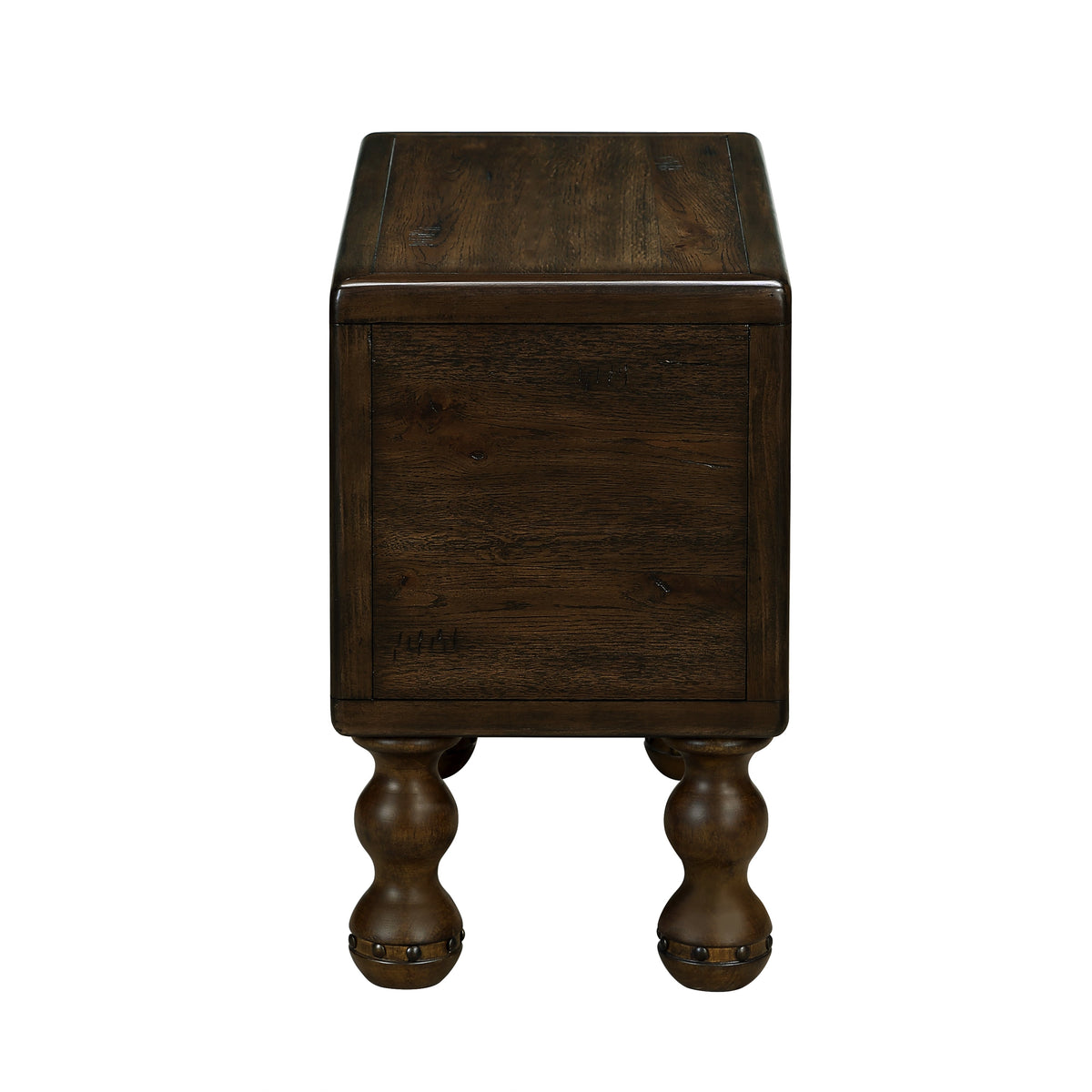 Slim Solid Wood End Table with Drawer, Espresso