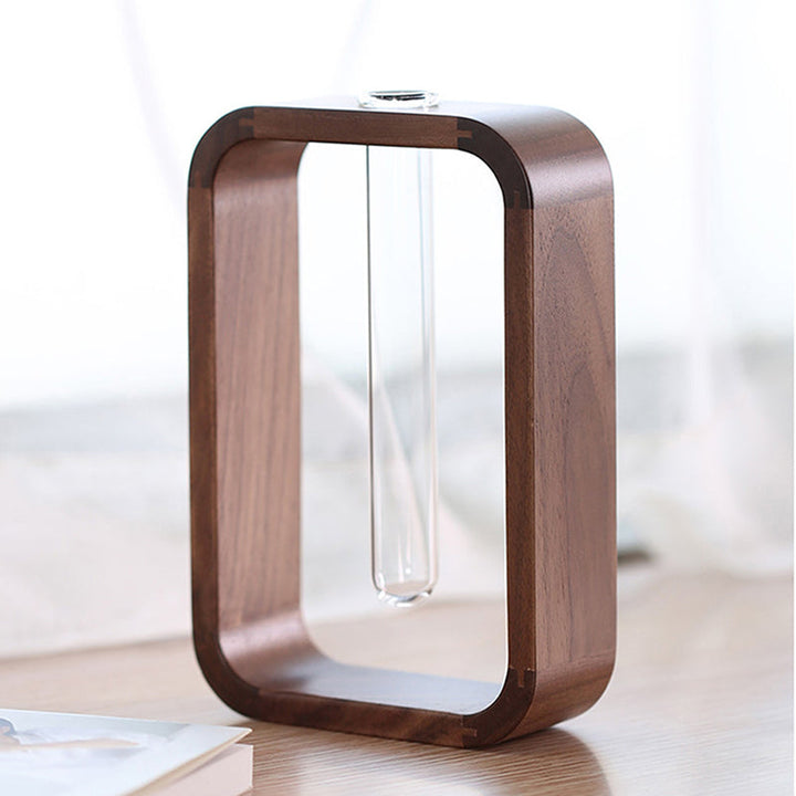 Black Walnut Tabletop Vase for Minimalist Displays