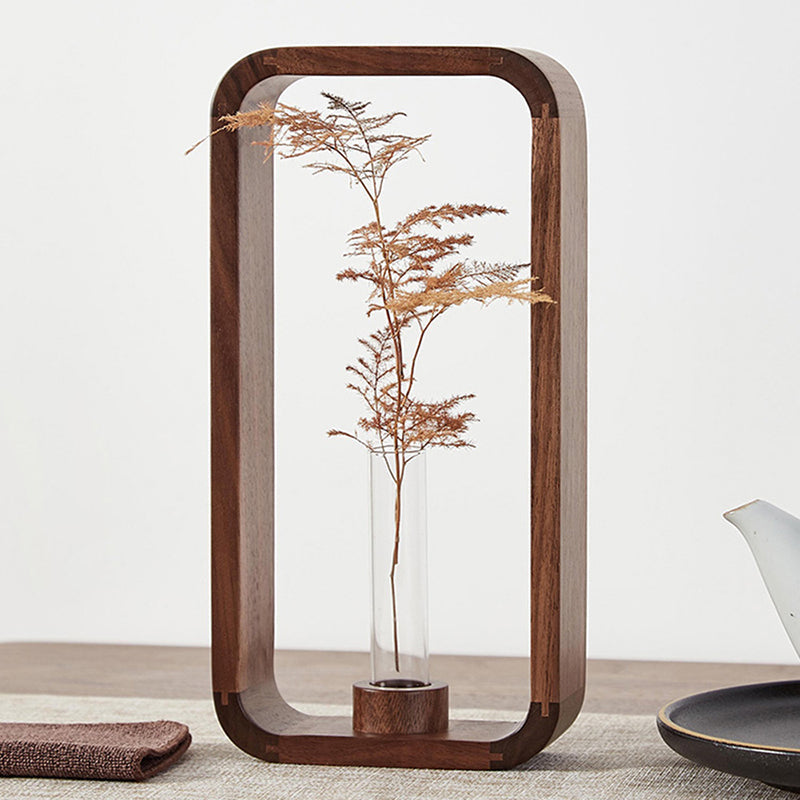 Black Walnut Tabletop Vase for Minimalist Displays
