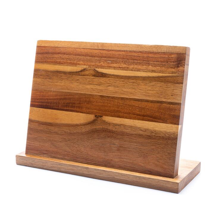 Solid Wood Magnetic Knife Holder for Countertop Storage