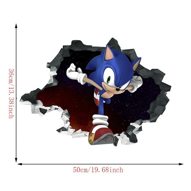 Sonic Kids Room Wall Stickers with 3D Cracked-Wall Look – wanelo