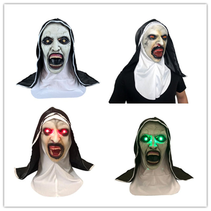 Illuminated Nun Ghost Mask for Dramatic Halloween Scares